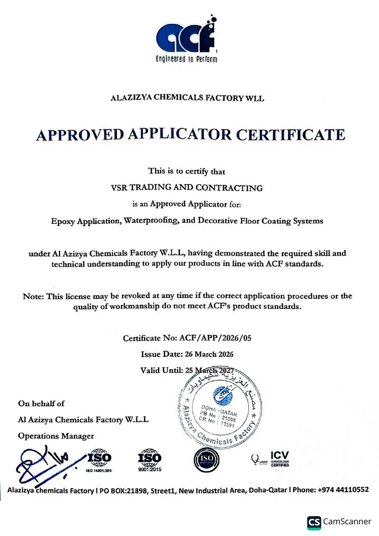 Al Jazeya Chemical applicator certificate